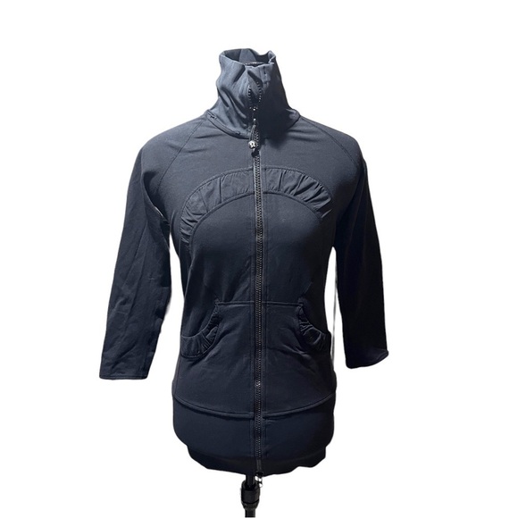 LULULEMON womens jacket black size 10 workout - Picture 1 of 8